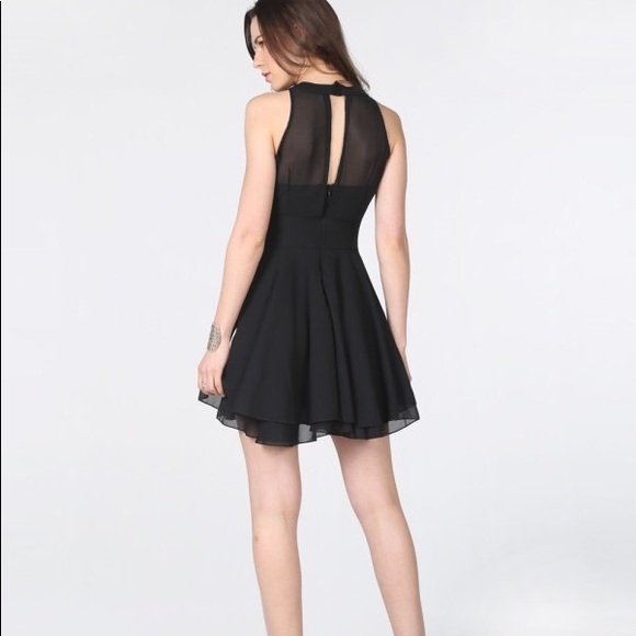 NEW in Package - Black Contrast Mesh Yoke Dress - Picture 4 of 7